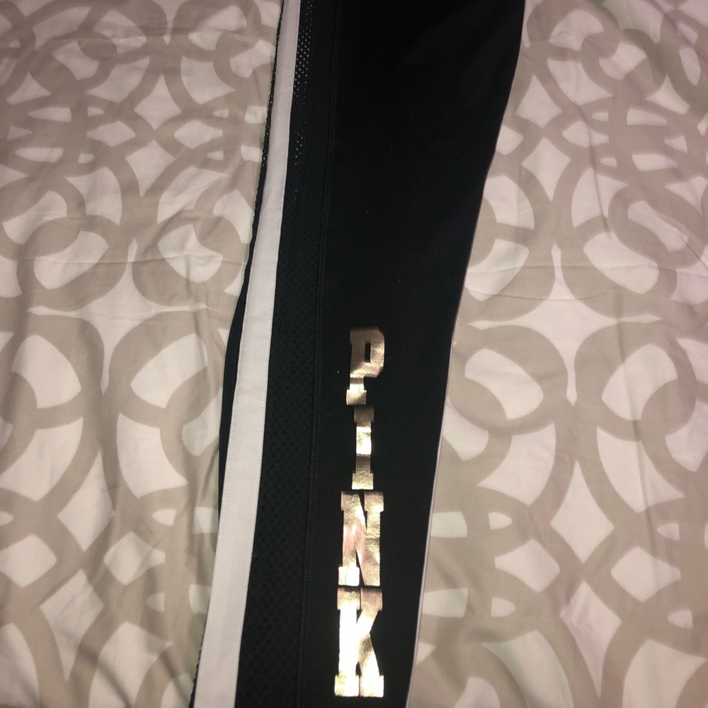 Vs pink mesh black leggings